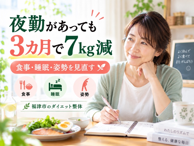 夜勤で生活が不規則な40代看護師のダイエット事例