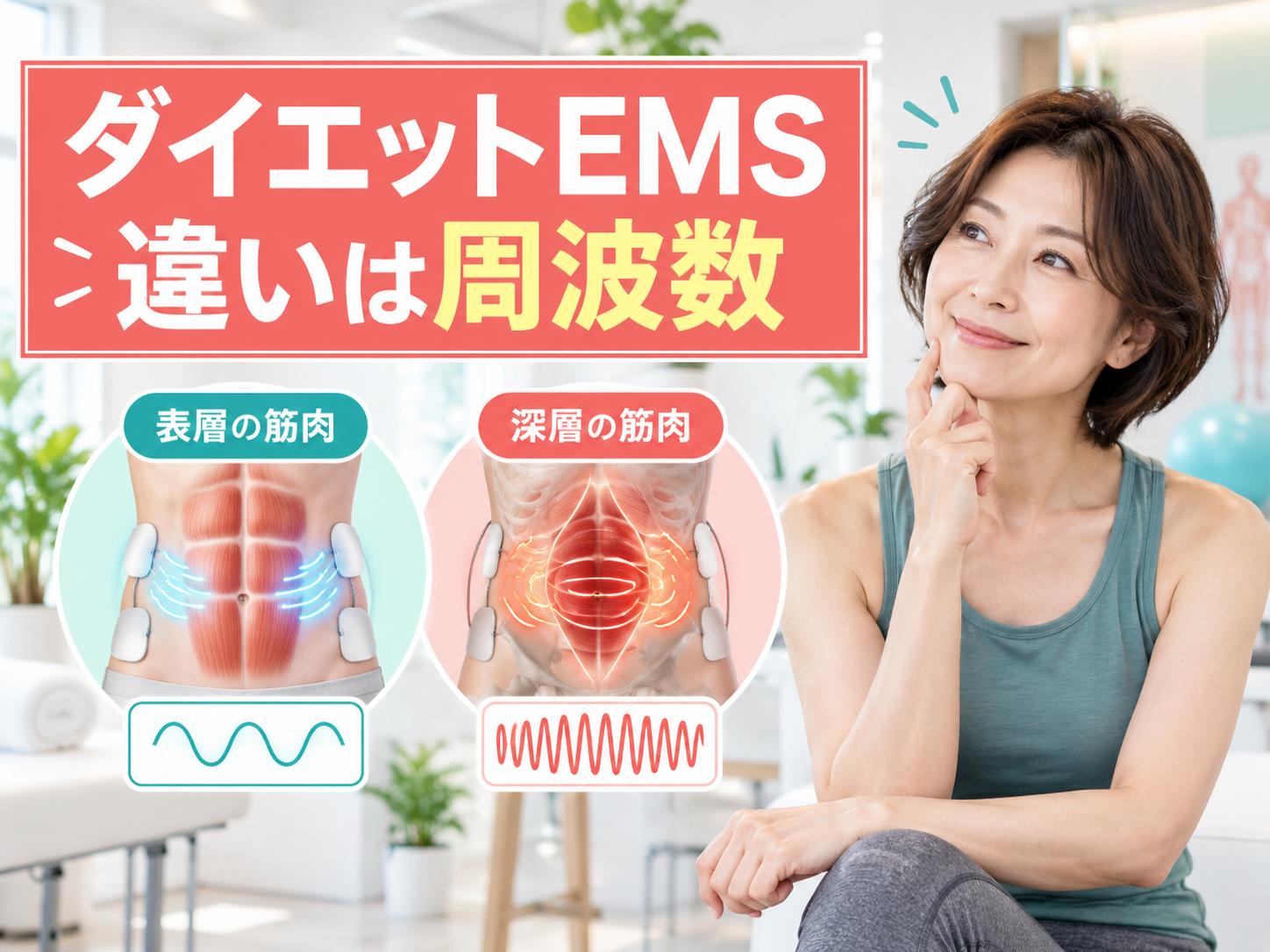 ダイエット用EMSの周波数と表層筋・深層筋の違い